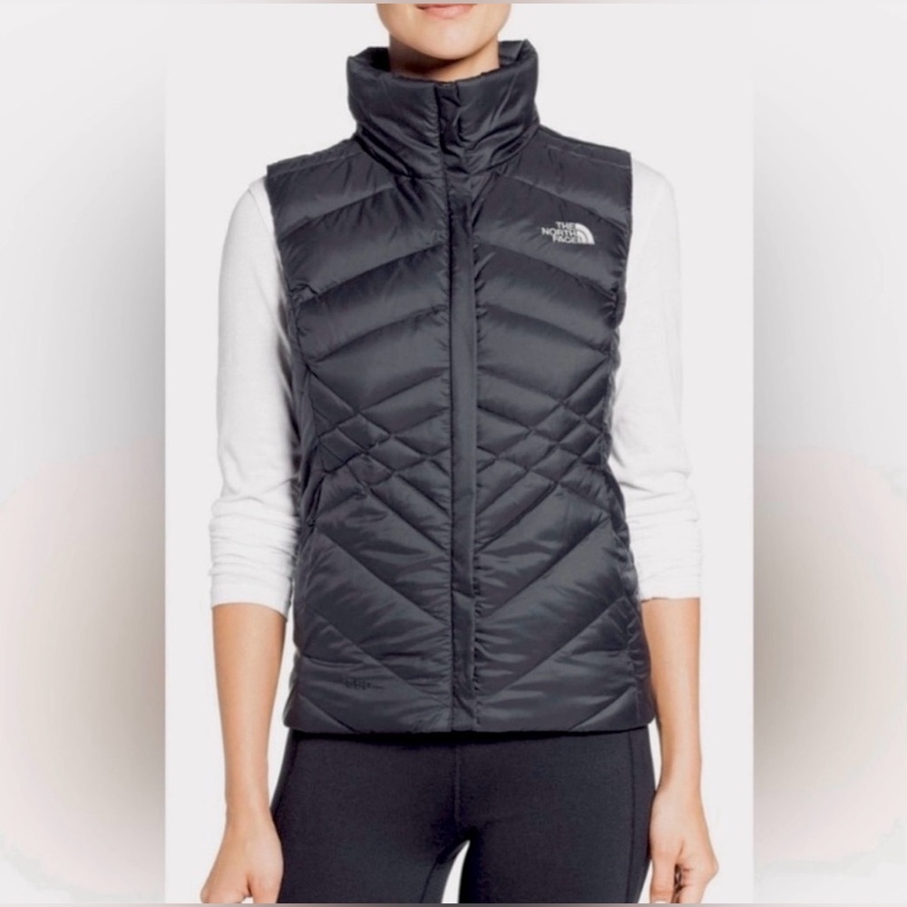 The North Face GRAY 550 Goose Down Quilted Puffer Vest Outdoor Winter Snow Ski